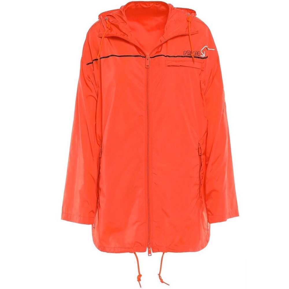 Prada printed shell hooded jacket